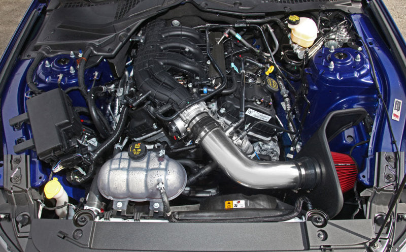 Spectre 15-16 Ford Mustang V6-3.7L F/I Air Intake Kit - Polished w/Red Filter-thumbmail-6