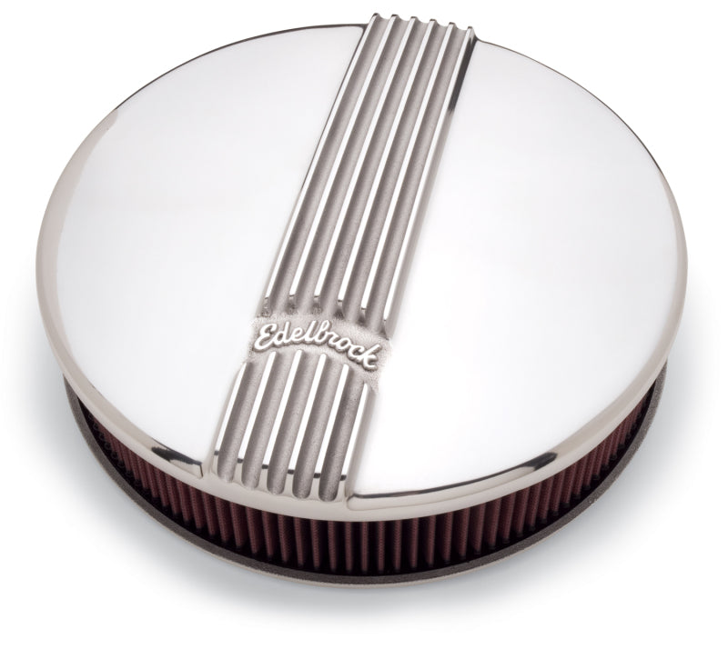 Edelbrock Air Cleaner Classic Series Round Aluminum Top Cloth Element 14In Dia X 3 9In Polished-thumbmail-15