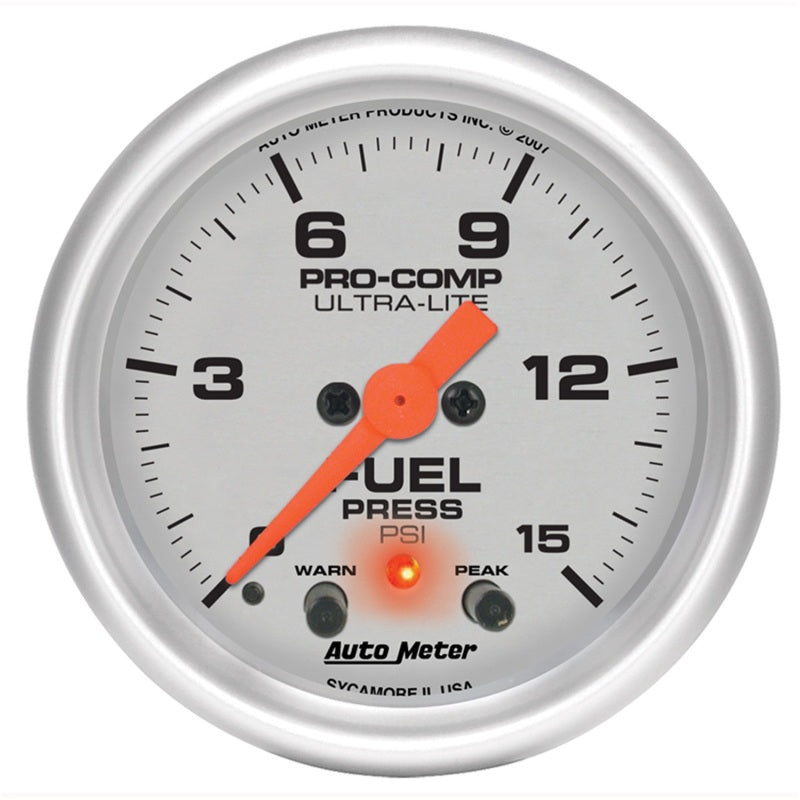 Autometer Ultra-Lite 2-1/16in 15PSI Stepper Motor Fuel Pressure Gauge-thumbmail-1