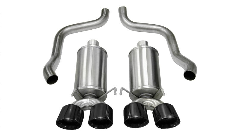 Corsa Black Xtreme Axle-Back Exhaust w/Dual Black 3.5in Tips 09-13 Chevrolet Corvette C6 6.2L V8-thumbmail-2
