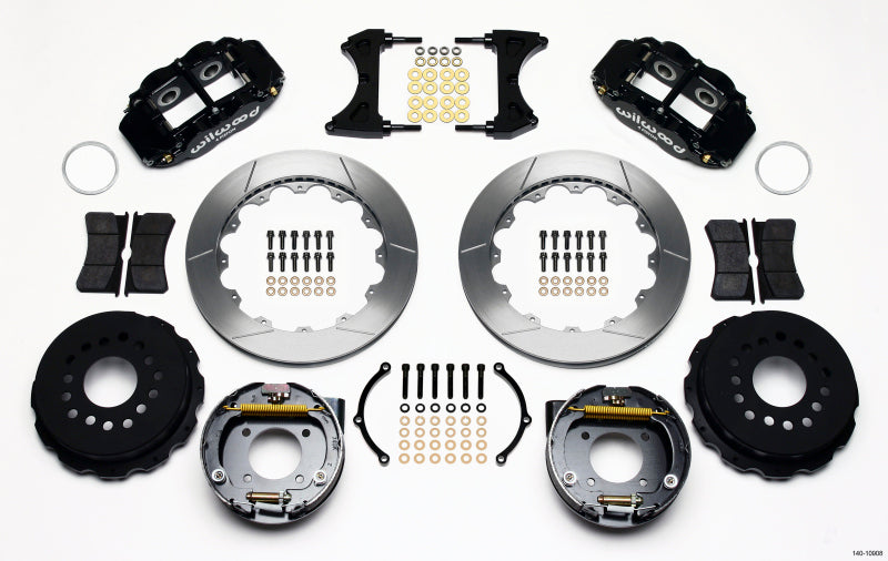 Wilwood Narrow Superlite 4R Rear P-Brk Kit 12.88in Chevy 12 Bolt w/ C-Clips Stggrd mt-thumbmail-1