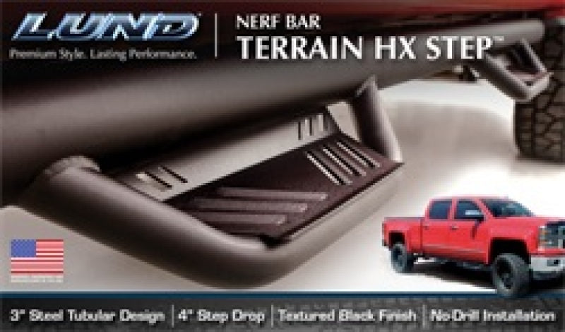 Lund 15-17 Chevy Colorado Ext. Cab Terrain HX Step Nerf Bars - Black-thumbmail-20