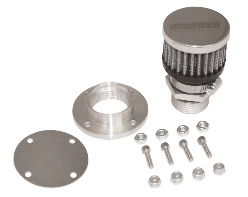 Moroso Non-Weld Valve Cover Breather Kit - Chrome Finish-thumbmail-1