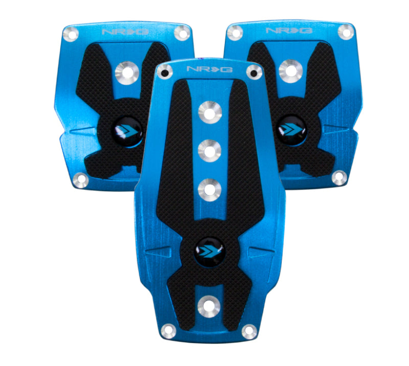 NRG Brushed Aluminum Sport Pedal M/T - Blue w/Black Rubber Inserts-thumbmail-2