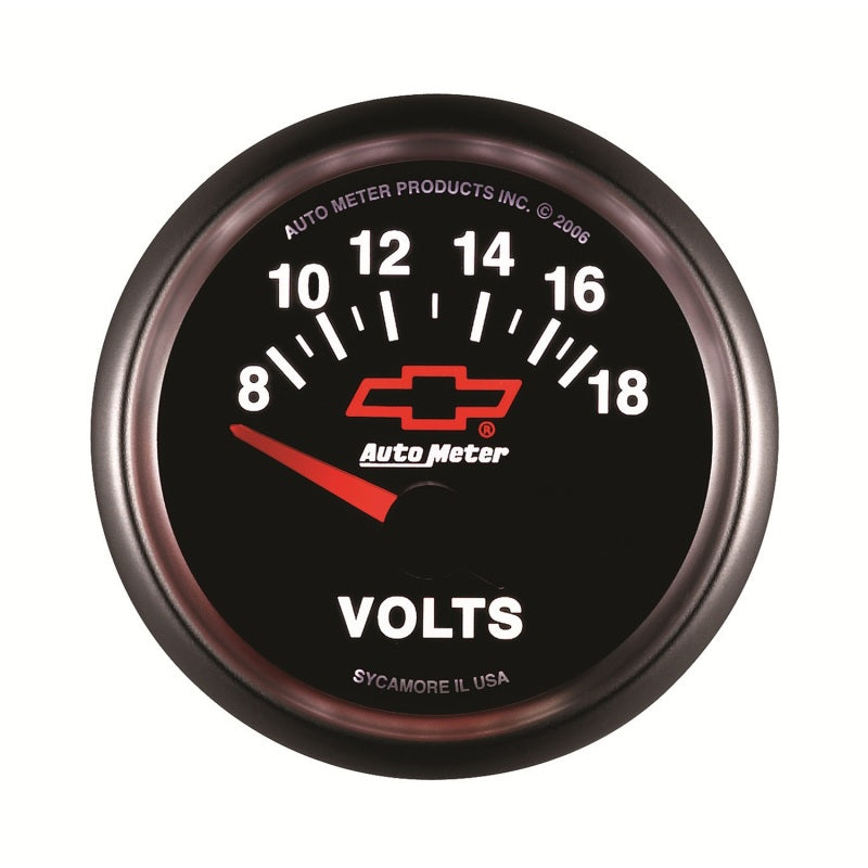Autometer GM Bowtie Black 2-1/16 Voltmeter 8-18V-thumbmail-4