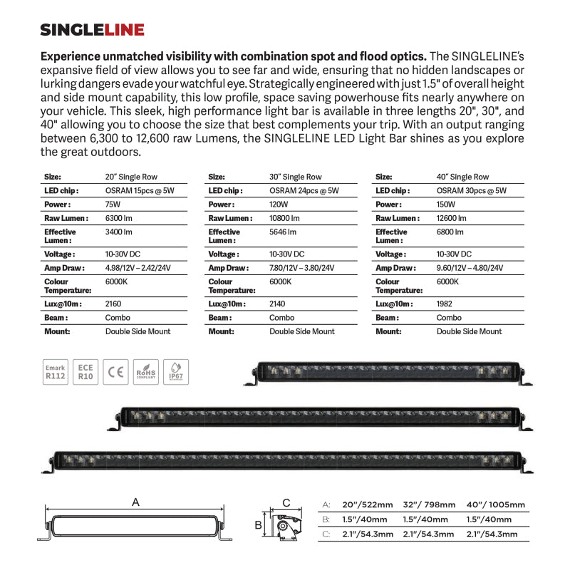 Go Rhino Xplor Blackout Series Sgl Row LED Light Bar (Side/Track Mount) 39.5in. - Blk-thumbmail-11