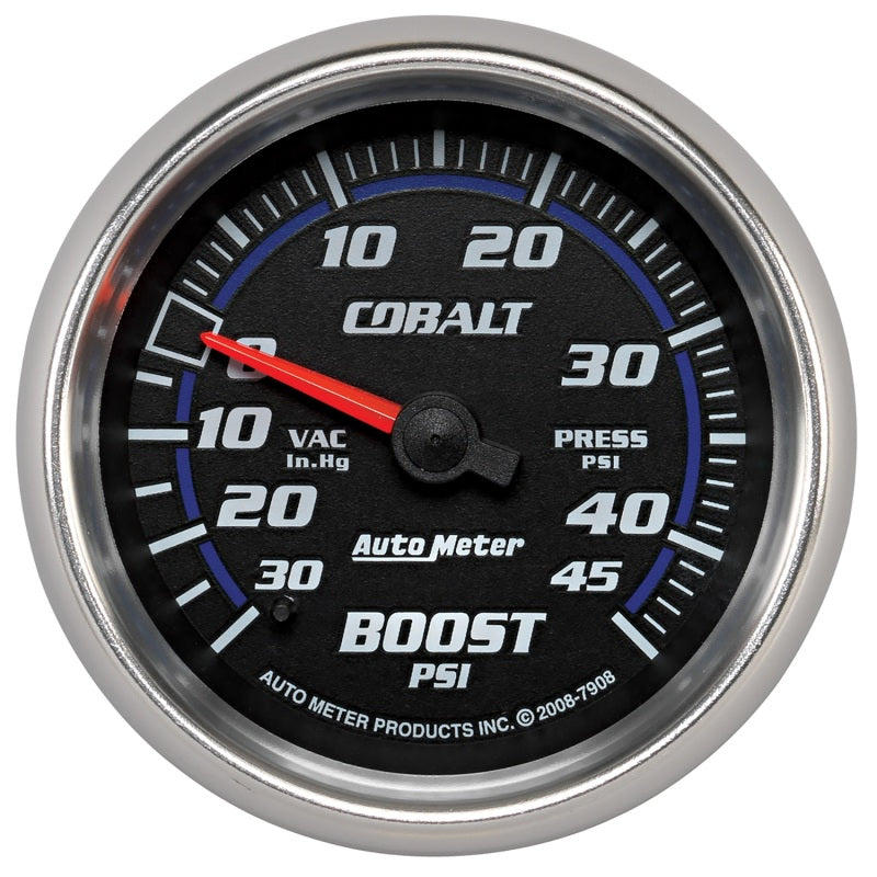 AutoMeter Gauge Vac/Boost 2-5/8in. 30Inhg-45PSI Mechanical Cobalt-thumbmail-1