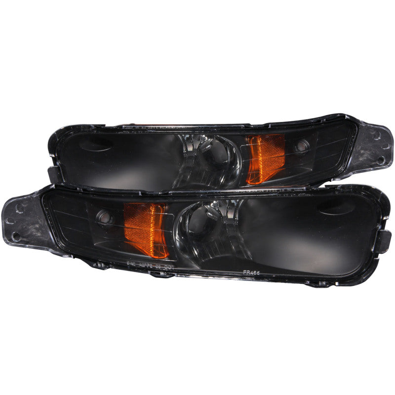 ANZO 2005-2009 Ford Mustang Euro Parking Lights Black w/ Amber Reflector-thumbmail-4