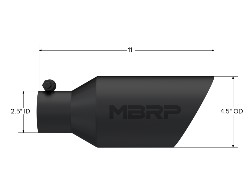MBRP Universal Dual Wall Angle Rolled End Tip 4-1/2in OD / 2-1/2in Inlet / 11in Length - Black-thumbmail-4