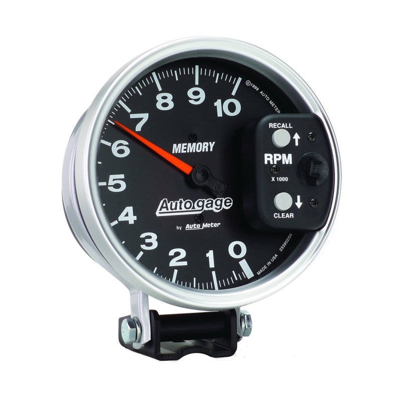 Autometer 5 inch 10,000 RPM w/ Peak Memory Pedestal Tachometer Auto Gage - Black-thumbmail-3