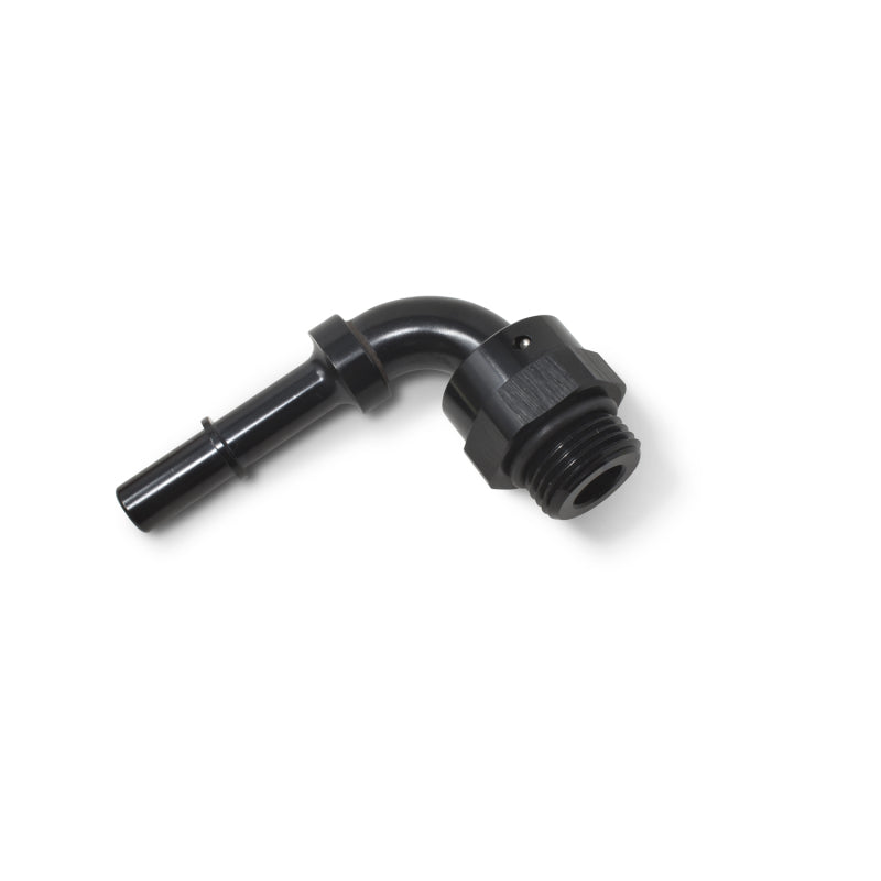 Russell Performance Adpt Fitting 3/8in SAE Qck Dis Male to #8 SAE Port Male Swvl End 90 Deg Blk Anod-thumbmail-8