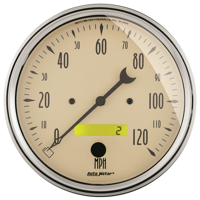 Autometer 5 inch Antique Beige 2 Piece Gauge Kit - Quad & Speedometer-thumbmail-7