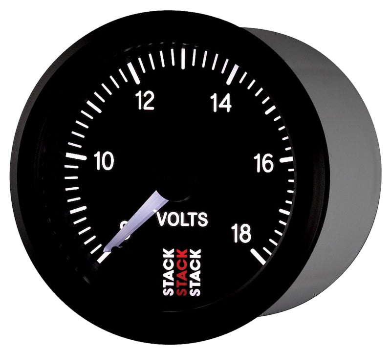 Autometer Stack 52mm 8-18V Pro Stepper Motor Battery Voltage Gauge - Black-thumbmail-6