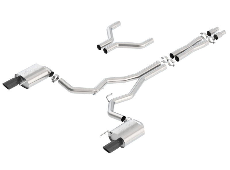 Borla Atak Cat-Back 15-17 Ford Mustang GT 5.0L V8 MT/AT 3in pipe 4in Black Chrome Tips-thumbmail-2
