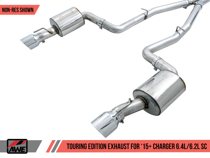 AWE Tuning 2015+ Dodge Charger 6.4L/6.2L SC Non-Resonated Touring Edition Exhaust - Silver Tips-thumbmail-11
