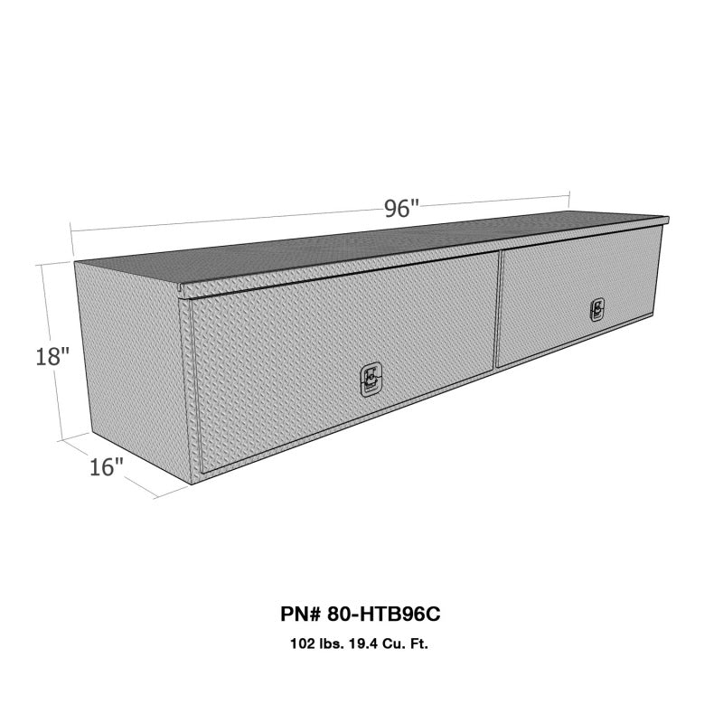 Westin/Brute High Cap HD Top Sider 16in x 96in w/flip up Doors - Aluminum-thumbmail-6