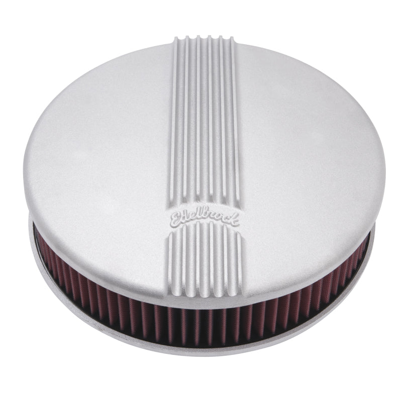 Edelbrock Air Cleaner Classic Series Round Aluminum Top Cloth Element 14In Dia X 3 9In Satin-thumbmail-2