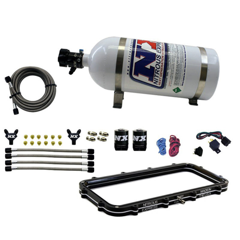 Nitrous Express Holley High Ram Plenum Nitrous Plate Kit w/15lb Bottle-thumbmail-2