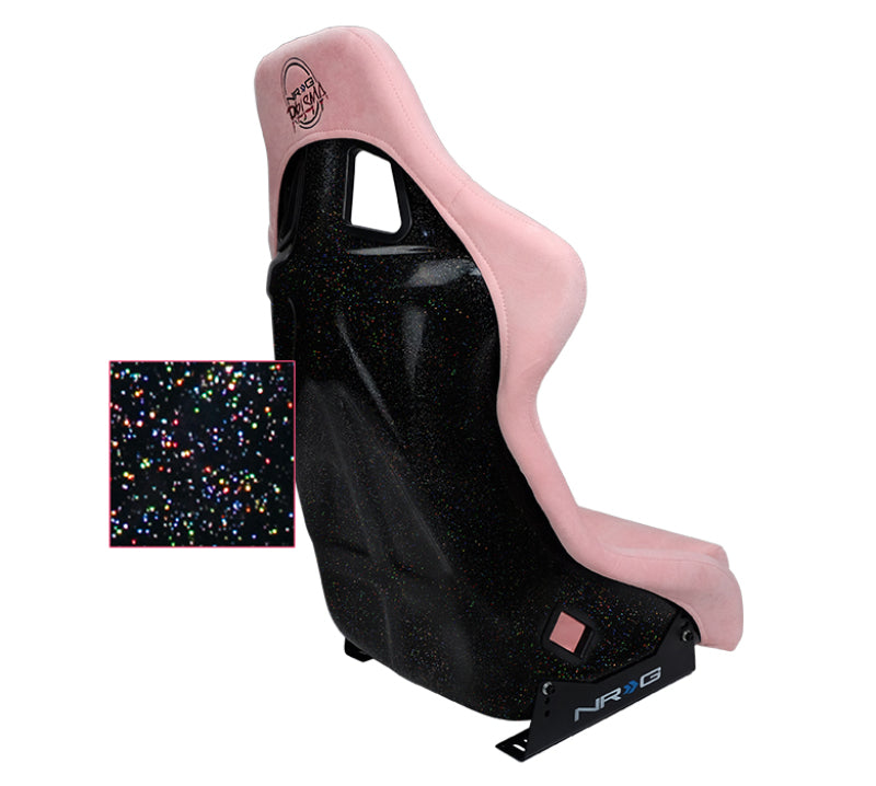 NRG FRP Bucket Seat PRISMA Edition W/ pearlized Back Pink Alcantara - Large-thumbmail-4