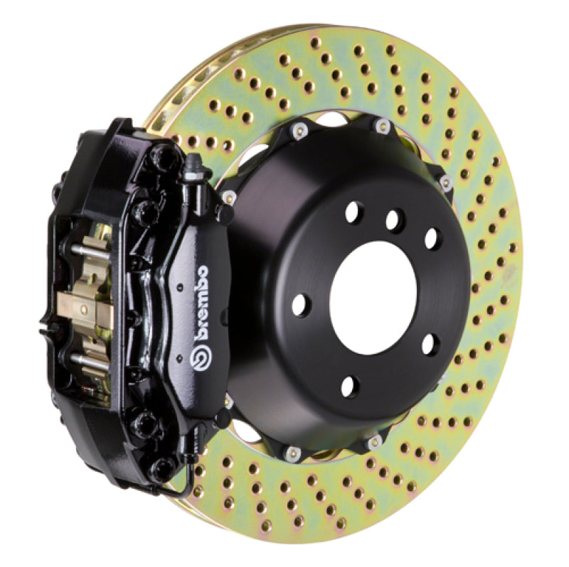 Brembo 11-23 Challenger w/V8 Exc AWD/SRT8 Rr GT BBK 4Pis Cast 2pc 345x28 2pc Rotor Drilled-Black-thumbmail-1