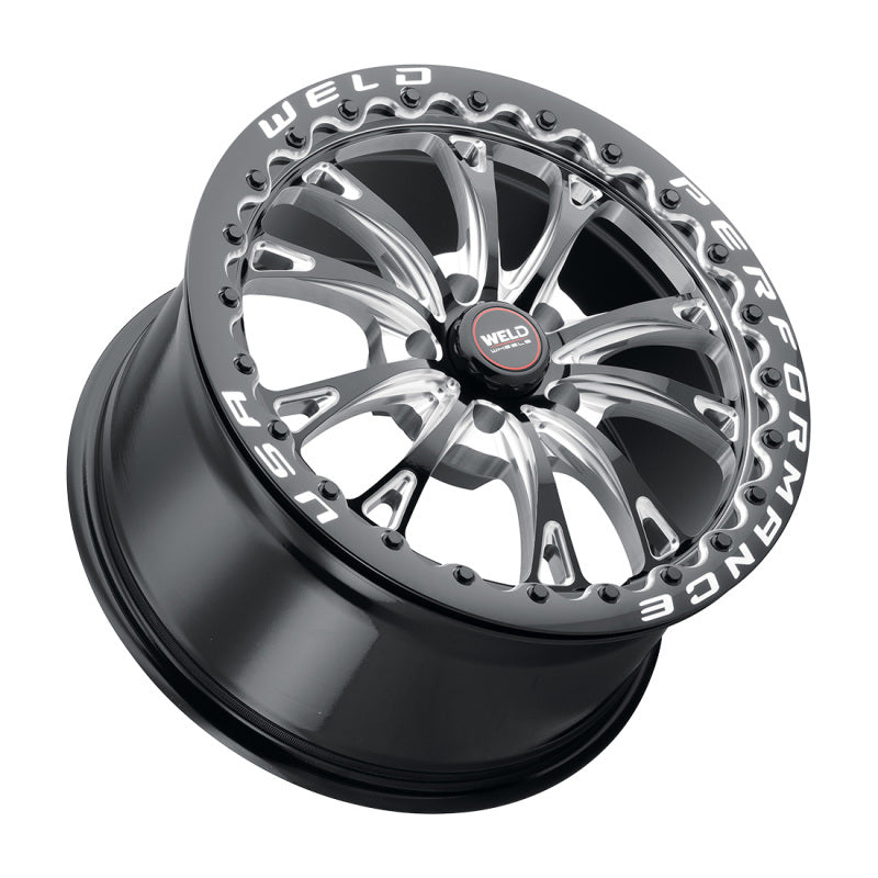 Weld S908 18X10 Belmont Drag Beadlock 5X120 ET45 BS7.25 Gloss Black MIL Dia 78.1-thumbmail-3