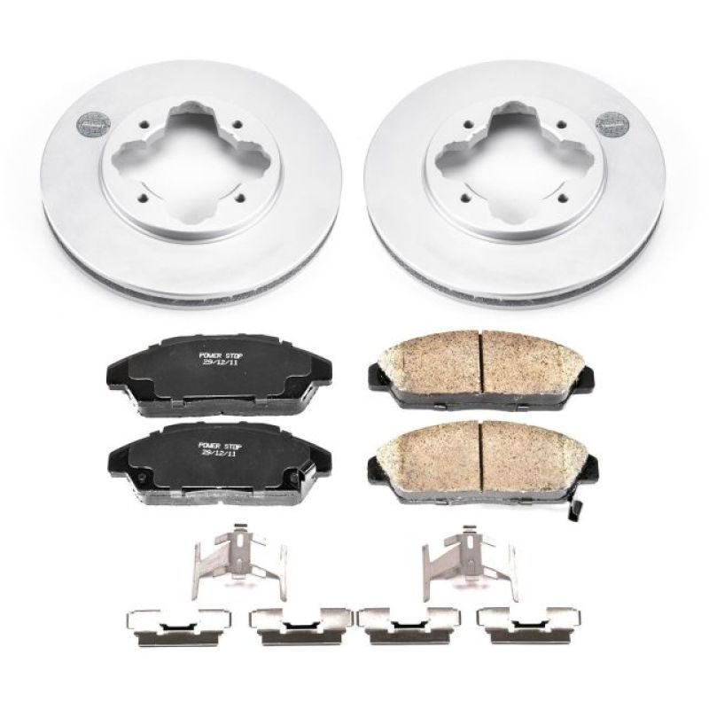 Power Stop 90-93 Honda Accord Front Z17 Evolution Geomet Coated Brake Kit-thumbmail-1