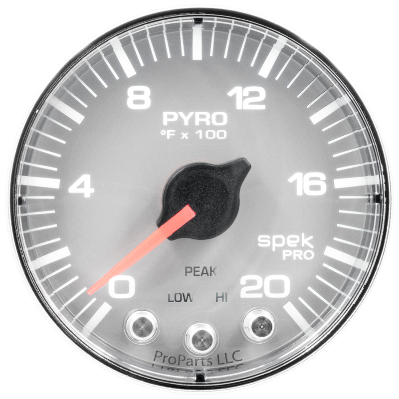 Autometer Spek-Pro Gauge Pyro. (Egt) 2 1/16in 2000f Stepper Motor W/Peak & Warn Slvr/Chrm-thumbmail-3