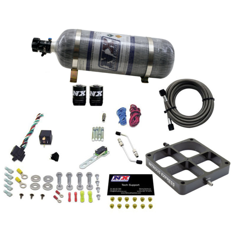 Nitrous Express Single Entry Crossbar 8500 Based Throttle Body Nitrous Kit w/12lb Composite Bottle-thumbmail-2
