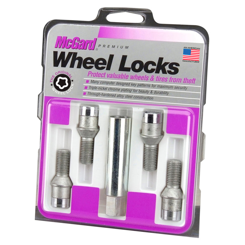 McGard Wheel Lock Bolt Set - 4pk. (Tuner / Cone Seat) M12X1.5 / 17mm Hex / 29.6mm Shank L. - Chrome-thumbmail-4