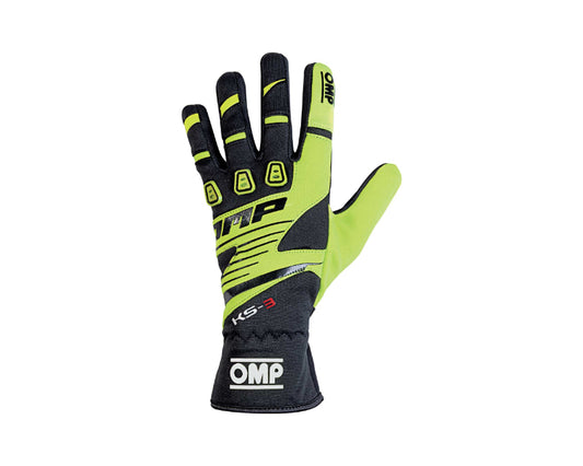 OMP KS-3 Gloves Yellow/Black - Size 4 (For Children)