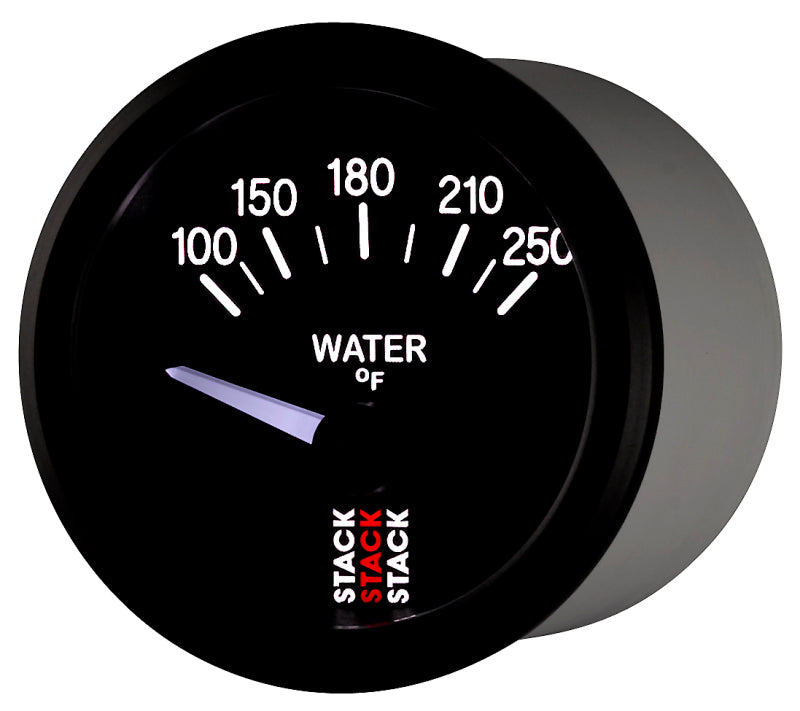 Autometer Stack 52mm 100-250 Deg F 1/8in NPTF Electric Water Temp Gauge - Black-thumbmail-6