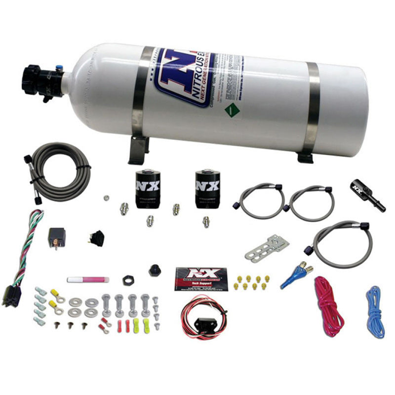 Nitrous Express 11-15 Ford Mustang GT 5.0L Coyote Single Nozzle Nitrous Kit (35-150HP) w/15lb Bottle-thumbmail-2