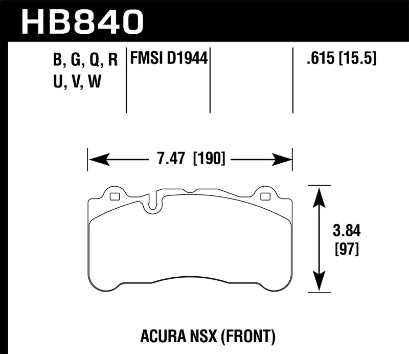 Hawk 2017 Acura NSX DTC-60 Street Front Brake Pads-thumbmail-2
