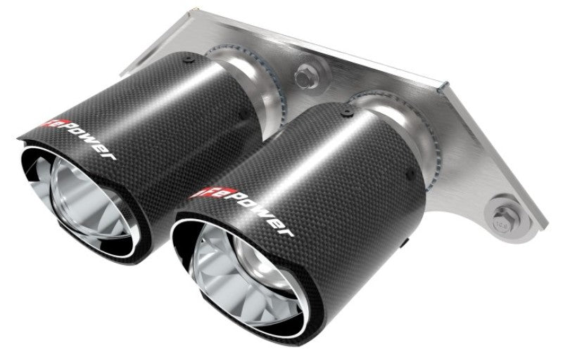 aFe Power Mach Force Xp 4in 304 SS Bolt-On Exhaust Tips Carbon Fiber 14-19 Porsche 911 GT3 3.8L/4.0L-thumbmail-4