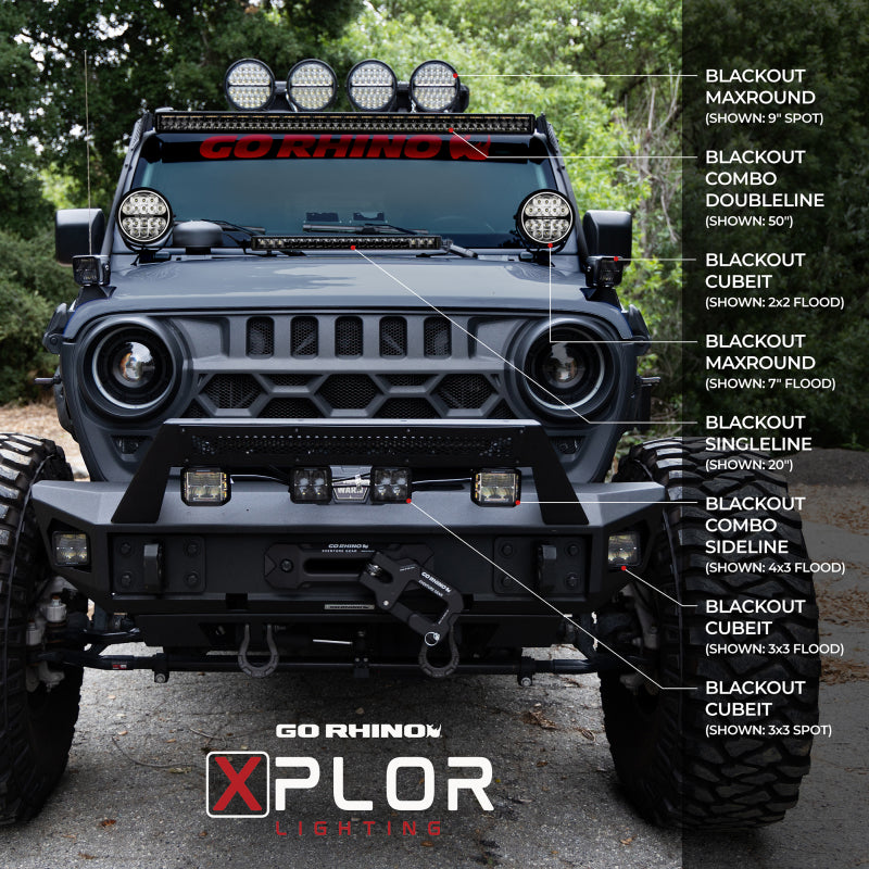 Go Rhino Xplor Blackout Series Sgl Row LED Light Bar (Side/Track Mount) 39.5in. - Blk-thumbmail-5