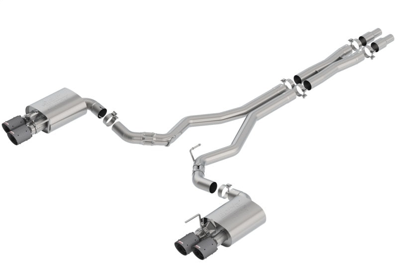 Borla 2018 Ford Mustang GT 5.0L AT/MT 3in Atak Catback Exhaust w/ Valves (Carbon Fiber Black Tip)-thumbmail-1