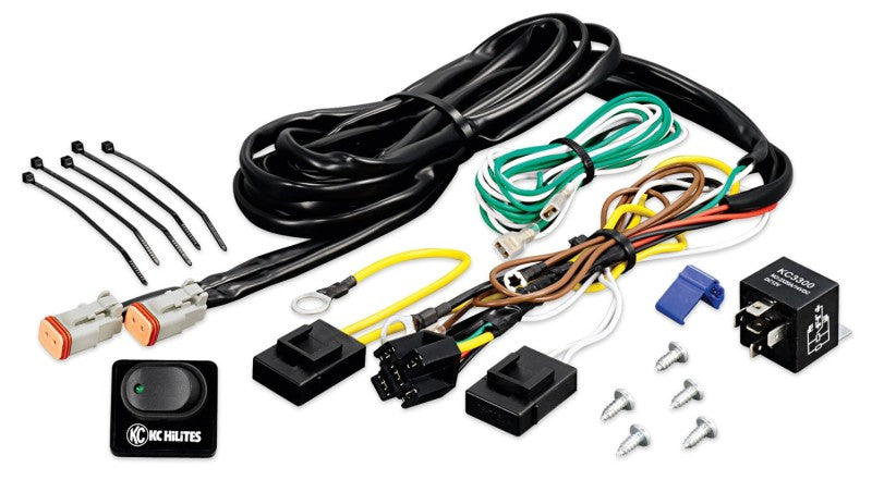 KC HiLiTES Wiring Harness w/40 AMP Relay & LED Rocker Switch (Up to 2 - 130w Lights)-thumbmail-2