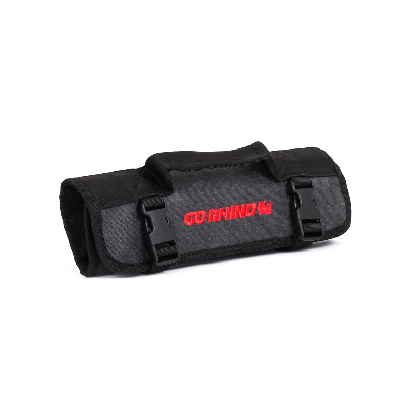Go Rhino XVenture Gear Tool Wrench Roll - Small (3.5x3.5in. Closed) 12oz Waxed Canvas - Black-thumbmail-15