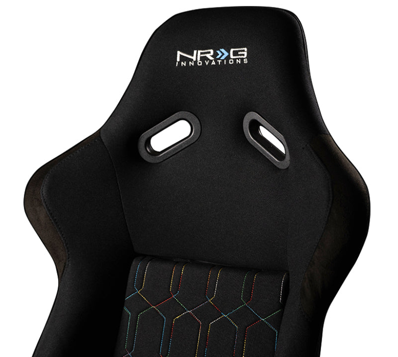NRG FRP Bucket Seat (Black w/ Multi Color Geometric Pattern) - Large-thumbmail-6