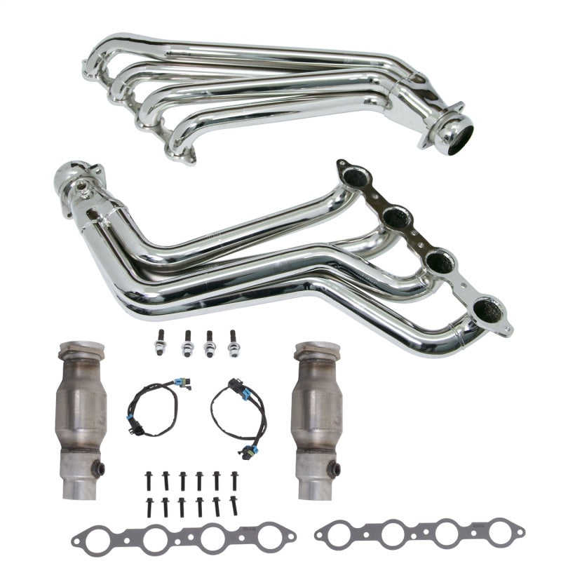 BBK 10-15 Camaro LS3 L99 Long Tube Exhaust Headers With Converters - 1-3/4 Chrome-thumbmail-4