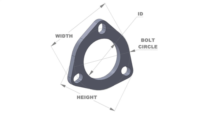 Vibrant 3-Bolt T304 SS Exhaust Flanges (2.5in I.D.) - 5 Flange Bulk Pack-thumbmail-2