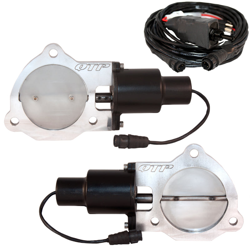 QTP 3.5in Bolt-On QTEC Dual Electric Cutout Valves - Pair-thumbmail-3