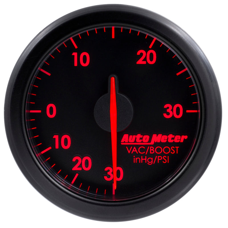 Autometer Airdrive 2-1/6in Boost/Vac Gauge 30in HG/30 PSI - Black-thumbmail-8