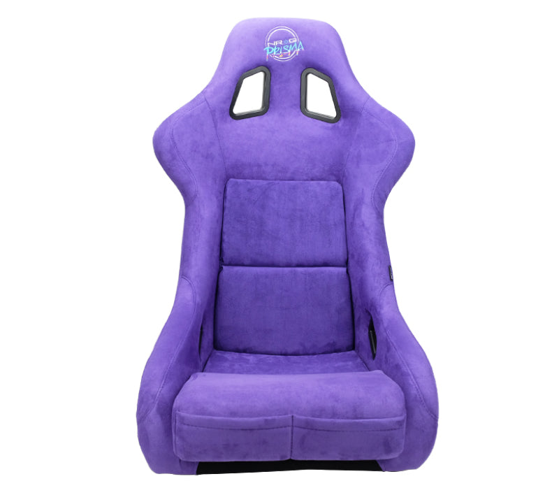 NRG FRP Bucket Seat PRISMA Edition W/ pearlized Back Purple Alcantara - Large-thumbmail-4