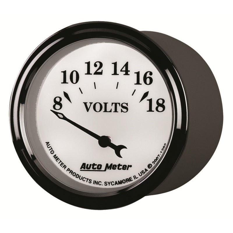 AutoMeter Gauge Voltmeter 2-1/16in. 18V Elec Old Tyme White II-thumbmail-6