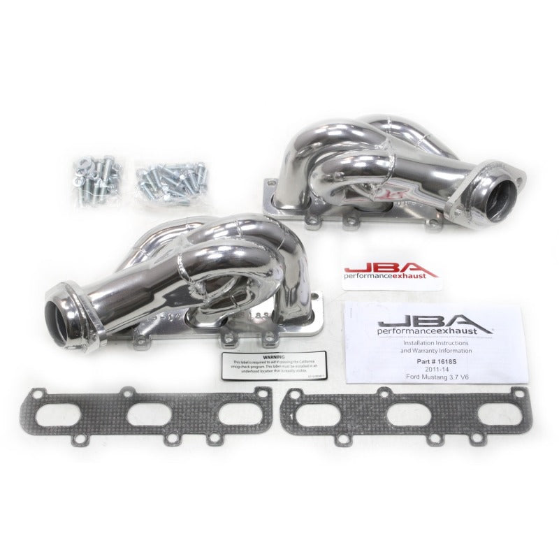 JBA 11-17 Ford Mustang 3.7L V6 1-5/8in Primary Silver Ctd Cat4Ward Header-thumbmail-2