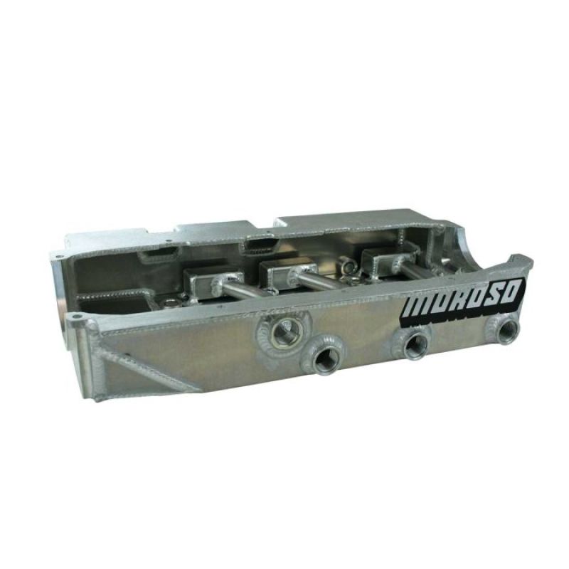 Moroso Small Block Chevy Asphalt Late Model Dry Sump 4.25in (w/3 Pick Ups) Aluminum Oil Pan-thumbmail-1