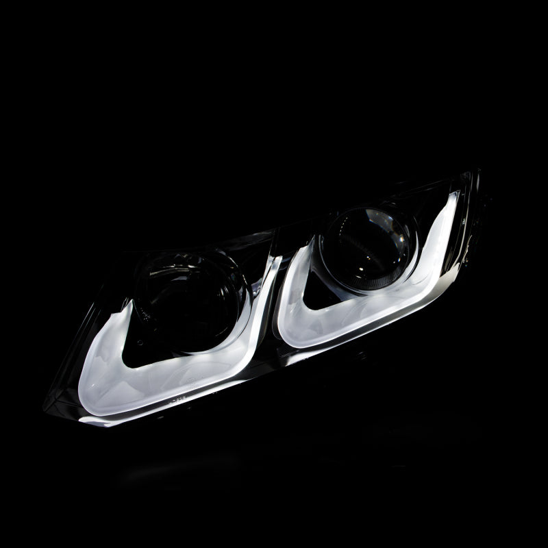 ANZO 2012-2015 Honda Civic Projector Headlights w/ U-Bar Black-thumbmail-3