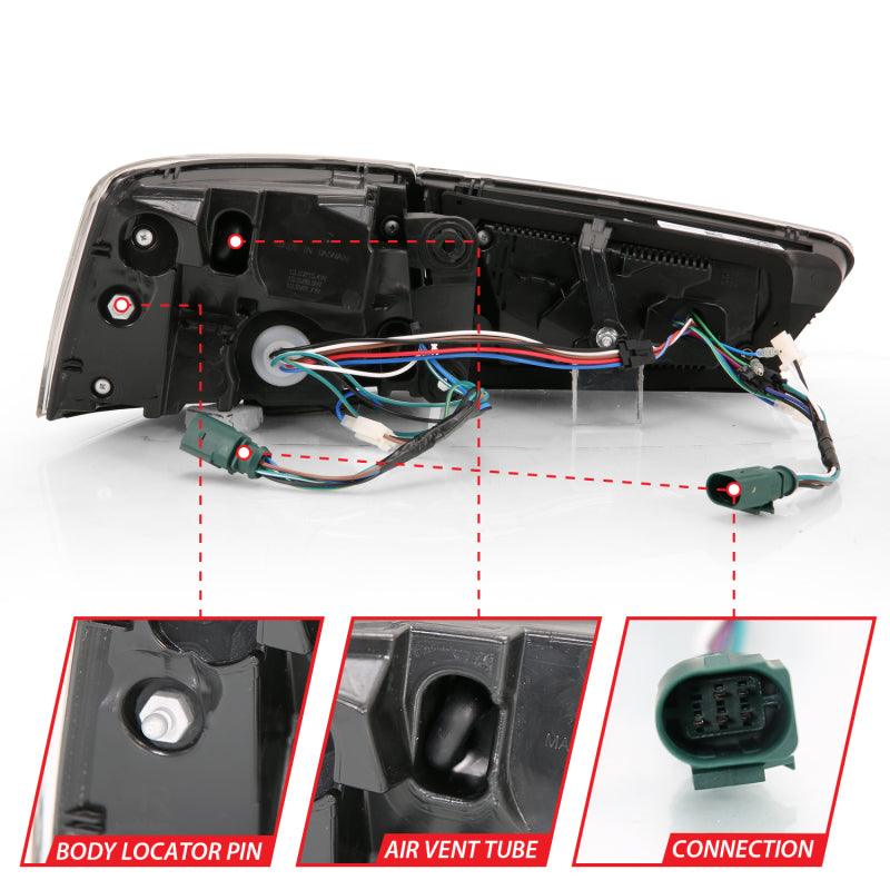 ANZO 2012-2018 Audi A6 LED Taillight Black Housing Red/Clear Lens 4 pcs (Sequential Signal)-thumbmail-8