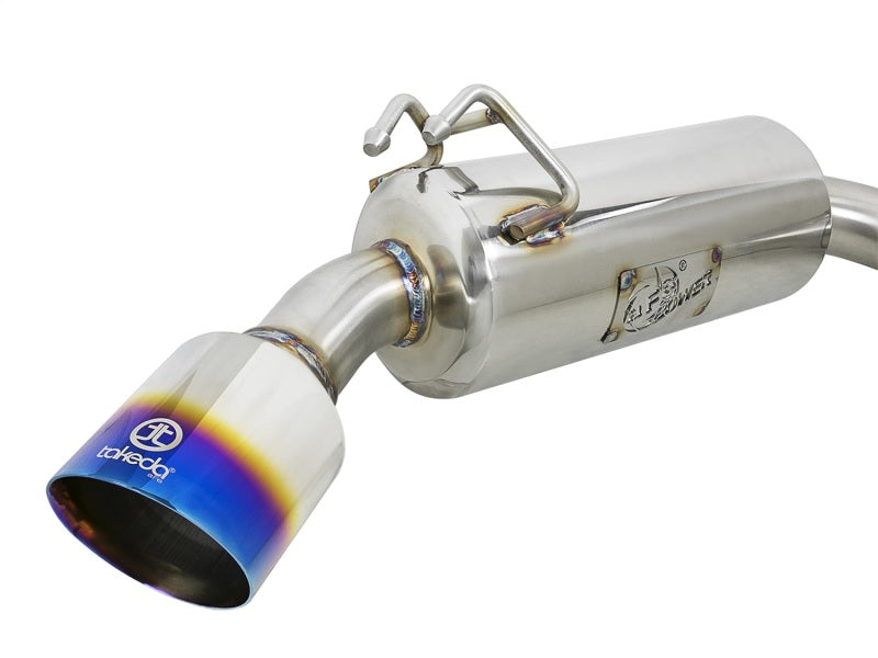 aFe Takeda 3in. to 2.5in. 304 SS C/B Exhaust 08-15 Mitsubishi EVO I4-2.0L (t) - Blue Flamed Tips-thumbmail-8